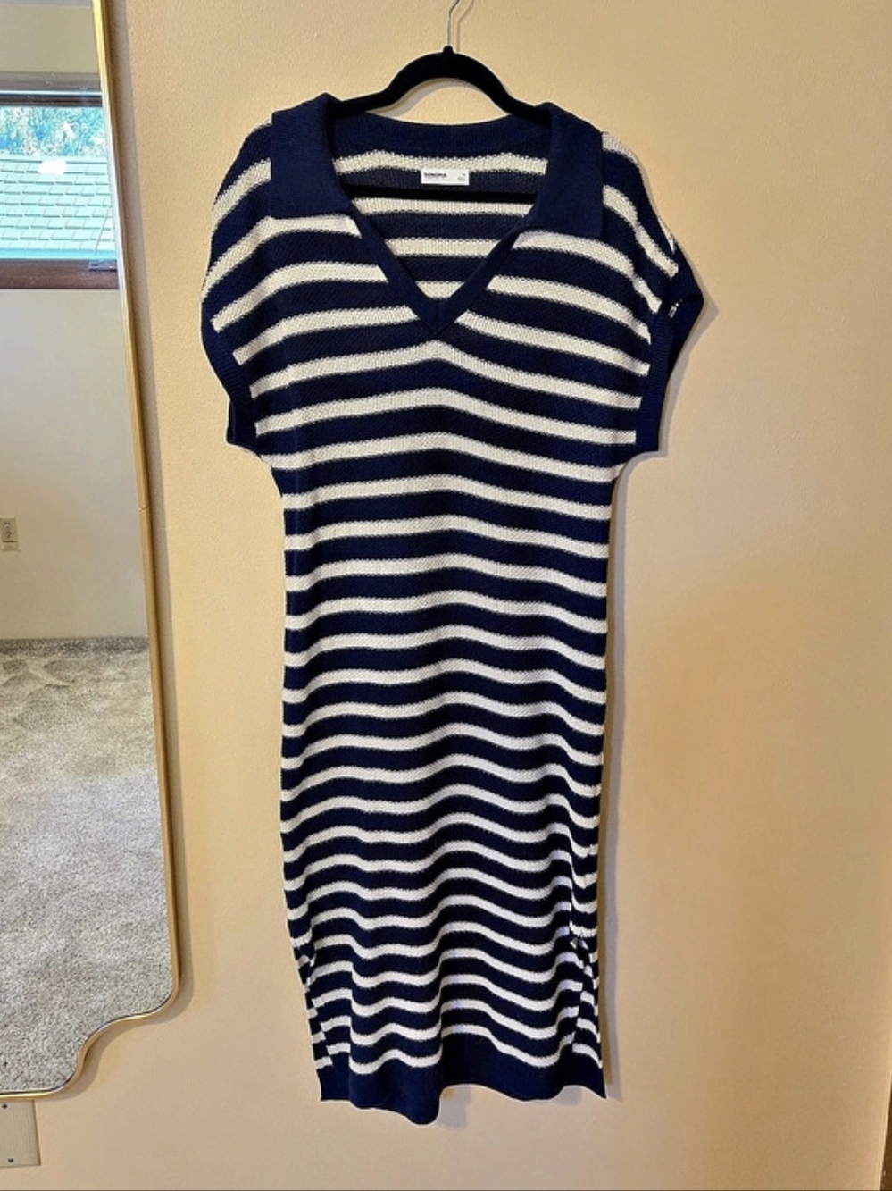 Sonoma Collared Sweater Dress Blue & White
